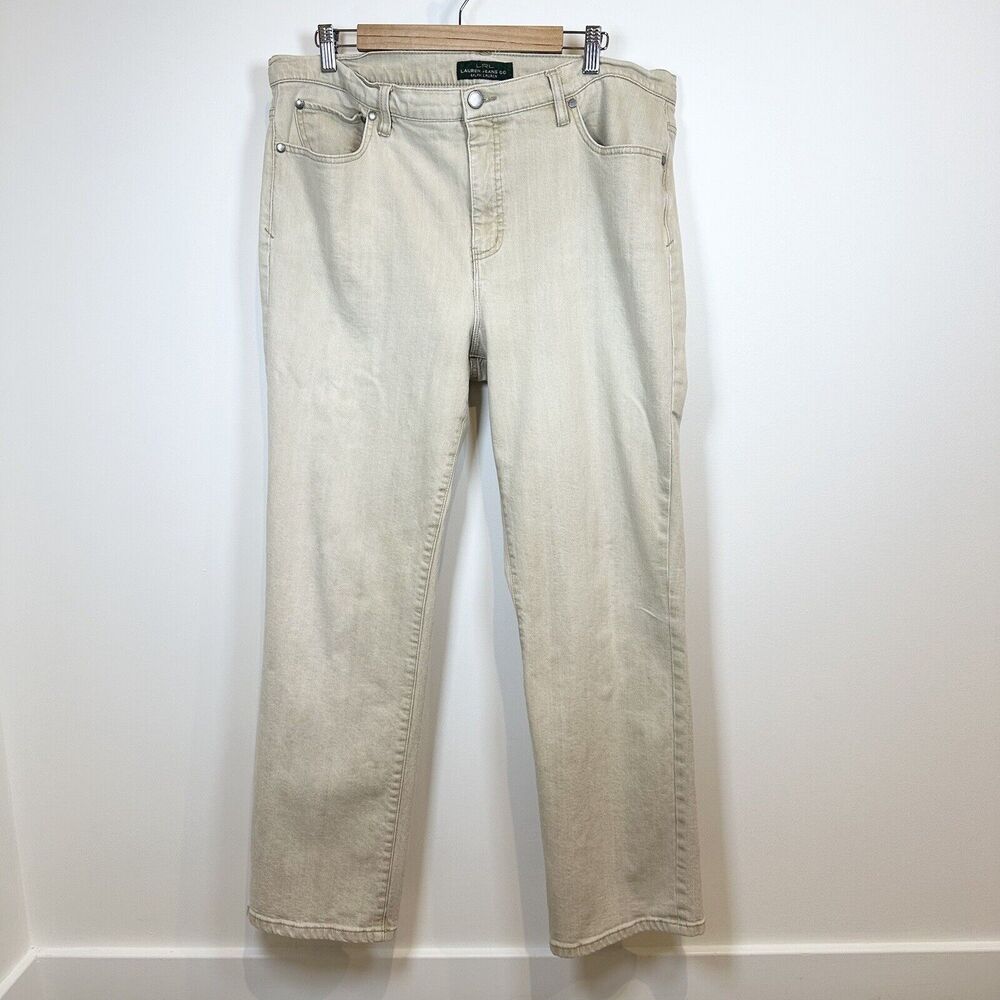 Lauren Ralph Lauren Jeans Women's 16 Beige Tan Cream Classic Straight Stretch